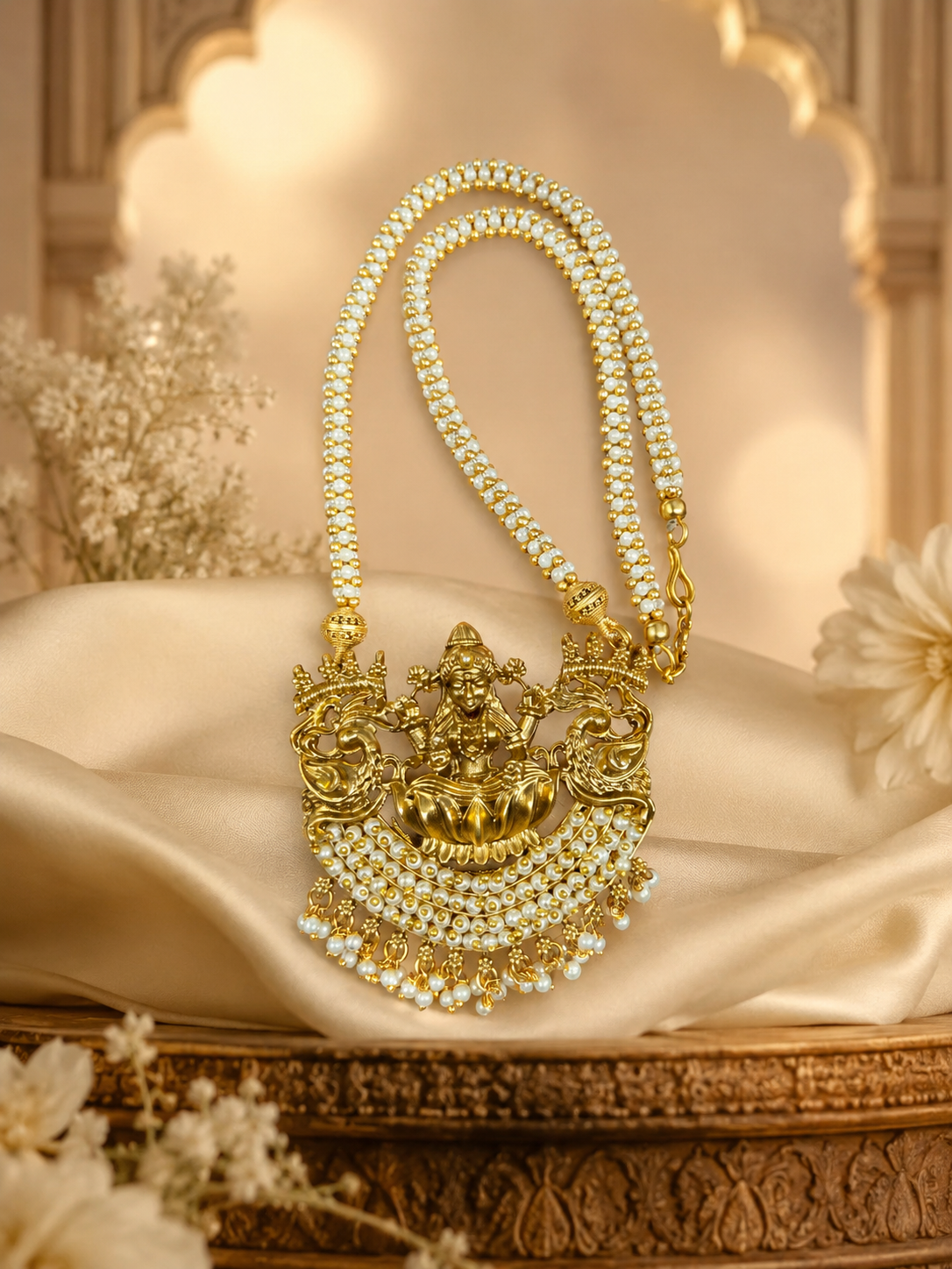 Divine Ivory Pearl Lakshmi Set