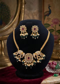 Antique Gold Elephant & Ruby Royal Choker Set