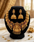 🪷 Antique Gold Temple Jewelry Set with Jhumkas 🪷