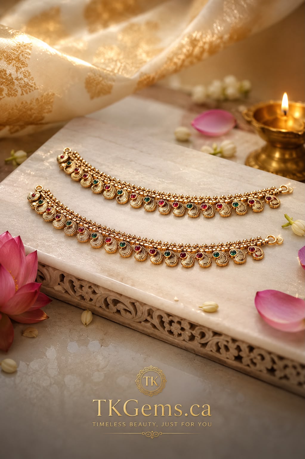 Saffron Heritage Anklets
