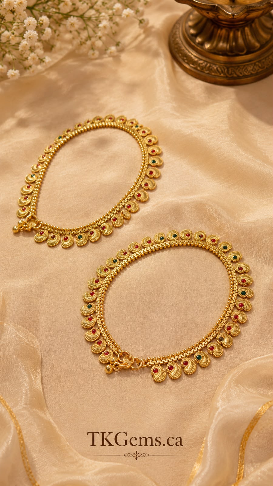 Saffron Heritage Anklets