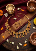 Elegant Geometric Kemp Drop Necklace Set