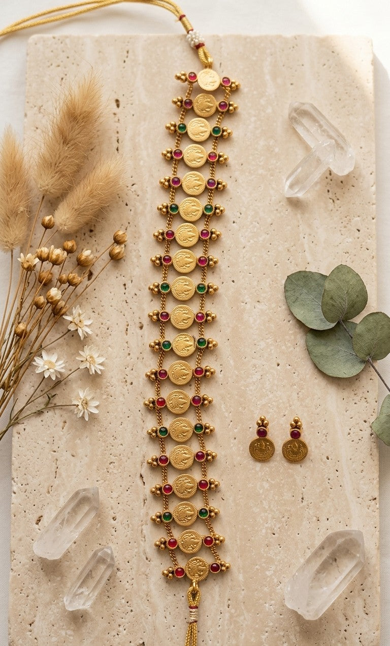 Temple Muse Matte Coin Choker