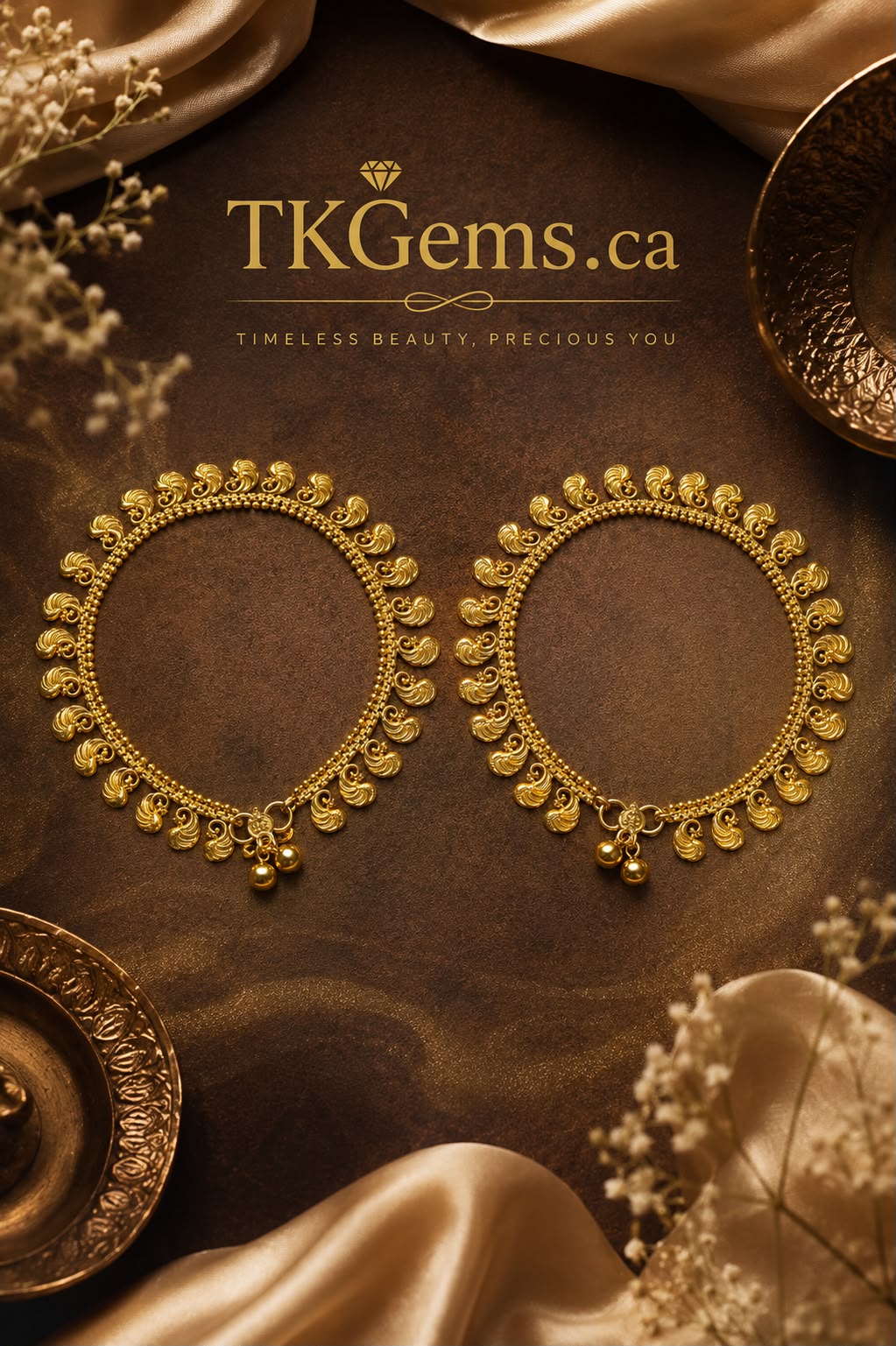 Sanskriti Gold-Plated Anklets