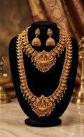 👑 Antique Gold Bridal Mango Haram & Necklace Combo Set 👑
