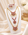 Royal Ruby & Gold Layered Jewelry Set