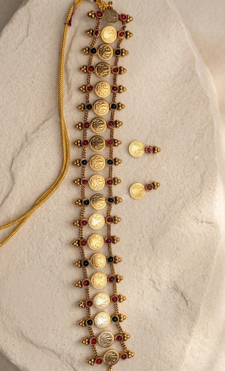Temple Muse Matte Coin Choker