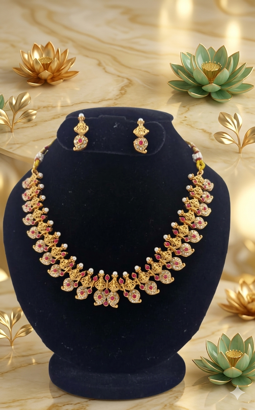 Graceful Antique Mango-Mala Collar Set